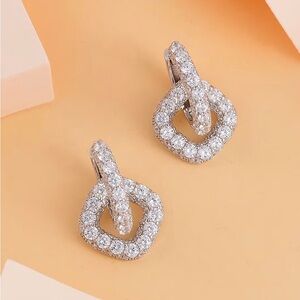 Lustro Stella Finest CZ Dangle Earrings in
Rhodium Over Sterling Silver 7.50 ctw